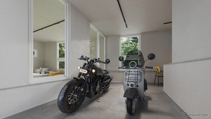 バイク用室内ガレージ付き賃貸住宅、神奈川県海老名市に第一弾…全3戸で大型バイク収納可能