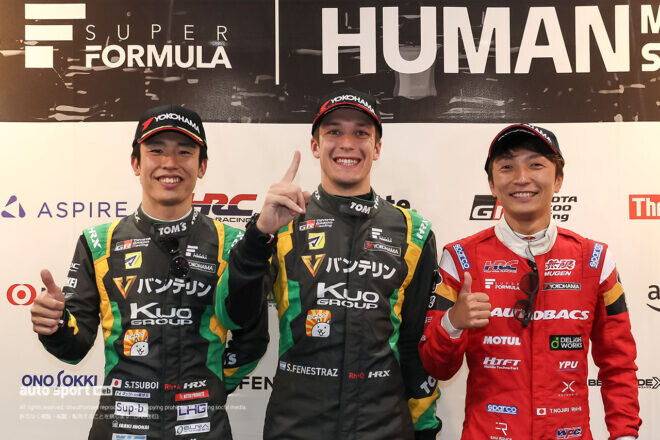 初PP獲得のフェネストラズも100Rでヒヤリ「なんとか立て直せた」。坪井が続きトムス1-2【第9戦予選会見】