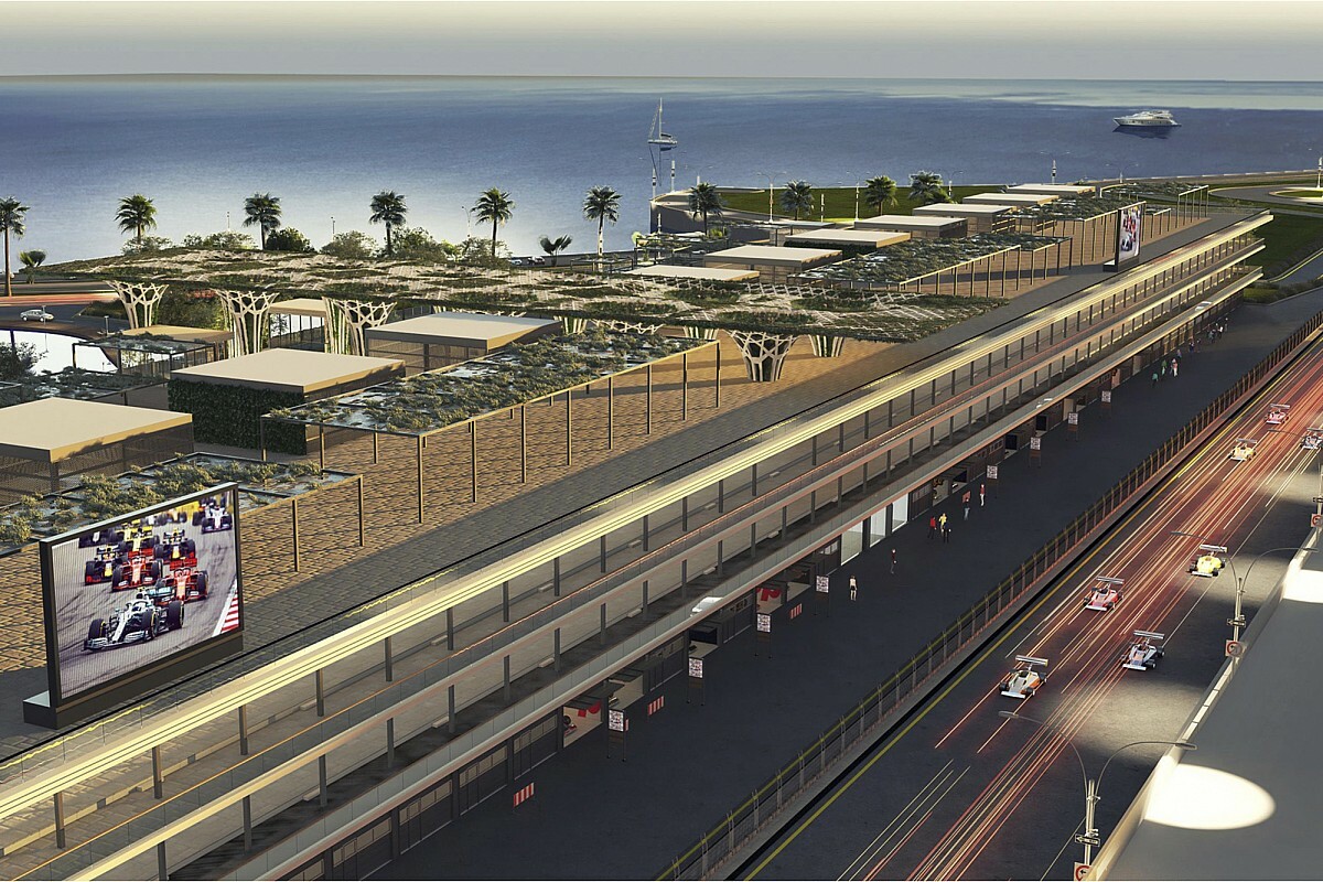F1サウジアラビアGP、ピットビルのイメージを初公開「コースと周辺の景色に調和」