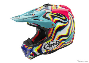 サイケなカラーが斬新！アライ、オフロードヘルメット『V-CROSS 4ストリーム』発売