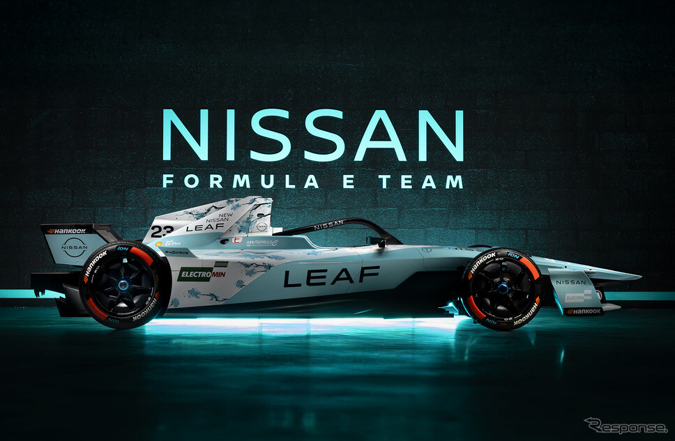 フォーミュラE最終戦、日産は新型『リーフ』発売記念の「特別なブルー」で参戦