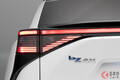 トヨタが新型SUV「bZ4X」鮮烈レッドのド派手仕様を初公開！ 斬新顔強調!? 巨大レトロトヨタ車「タコジラ」もLAに登場