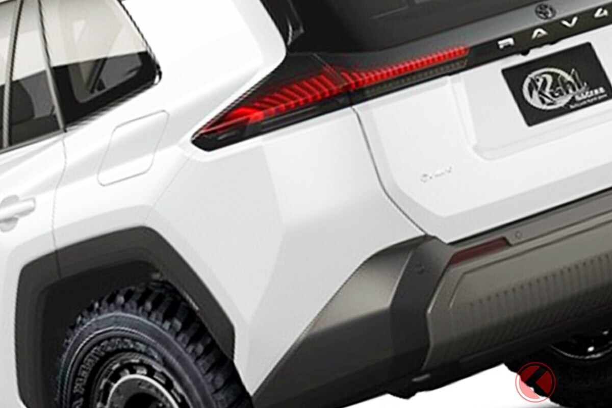 【CG】新型「RAV4“超タフ仕様”」公開！ “車高アップ”に「ゴツゴツタイヤ＆お洒落ホイール」が超カッコイイ！ オフロードもヨユーのド迫力マシン！ KUHL「CORE」のカスタムパーツ開発へ！