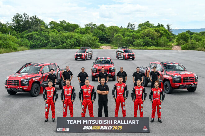 目指すは3年ぶりの総合優勝。チーム三菱ラリーアートがAXCR2025参戦体制を発表