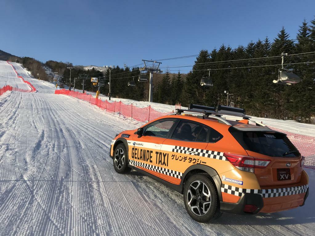 SUBARUのSUVがリフトに替わり山頂まで駆け上がる！ スキーヤー&ボーダー必見！ 次は長野、苗場へ！ スバル・ゲレンデタクシー