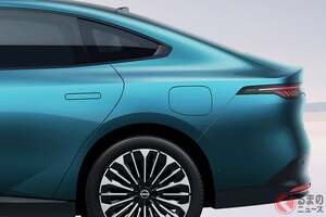 約250万円！ 日産が新型「セダン」初公開へ！ 「フーガ」級の全長4.9mボディ採用＆低いルーフでも“室内広々”！ クーペ風なN7をJMSでお披露目