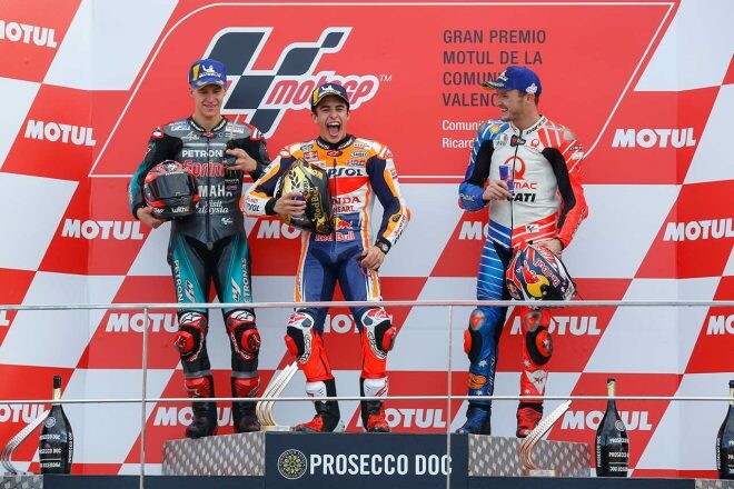 マルケス、最終戦での優勝に「最高の形でシーズンを終えられた」／MotoGP第19戦バレンシアGP 決勝トップ3コメント