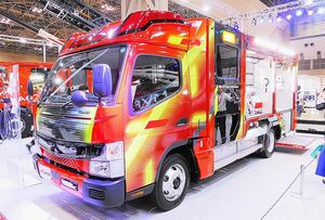 モリタHD、日本初のEVベースの消防車「メビウス」のコンセプトモデル公開　2023年度内の販売目指す