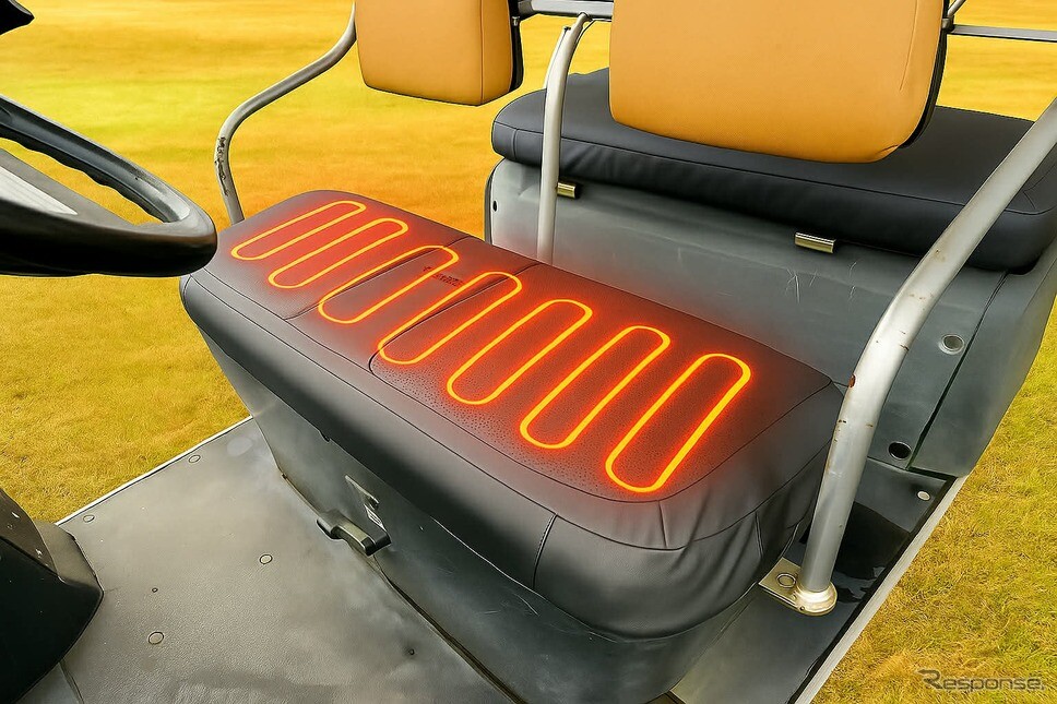 ゴルフカート向け、後付けシートヒーター「コタツ」とクーラー開発…三笠製作所