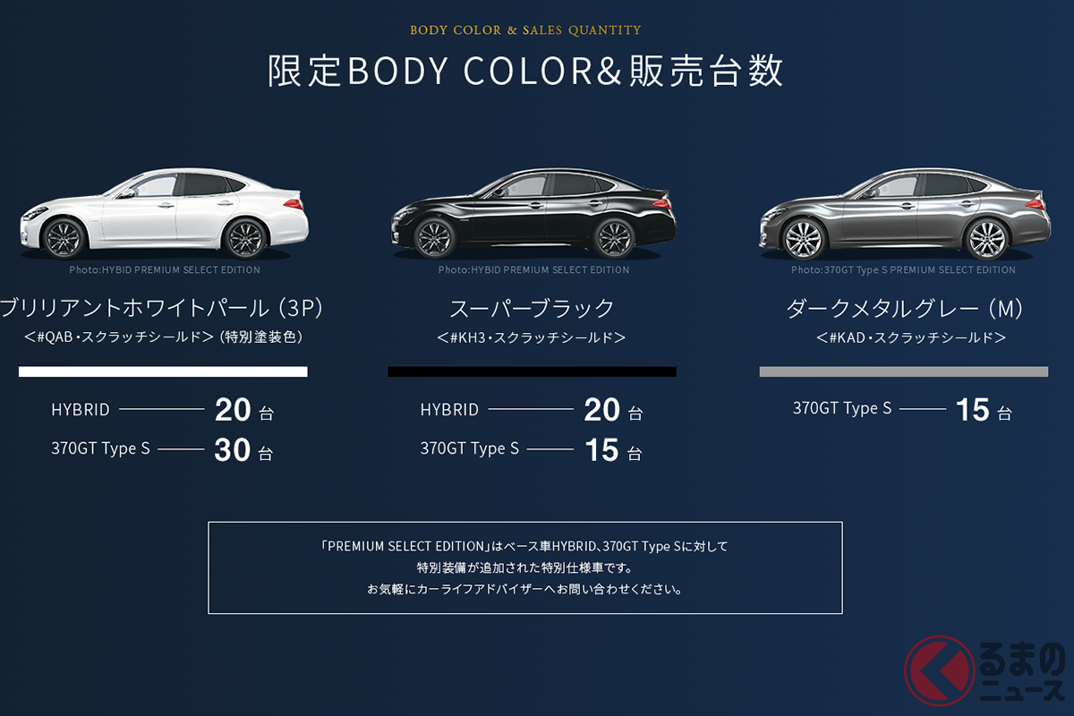最後の日産 フーガ 発表 黒フェイスが豪華な高級セダン爆誕 最終仕様 プレミアムセレクトエディション が日産東京で発売へ くるまのニュース 自動車情報サイト 新車 中古車 Carview