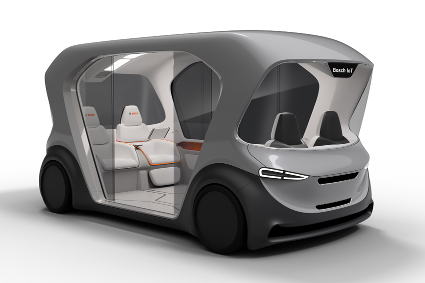 【CES2019】ボッシュ、自動運転のコンセプトシャトル発表 近未来都市のモビリティ像を具現化