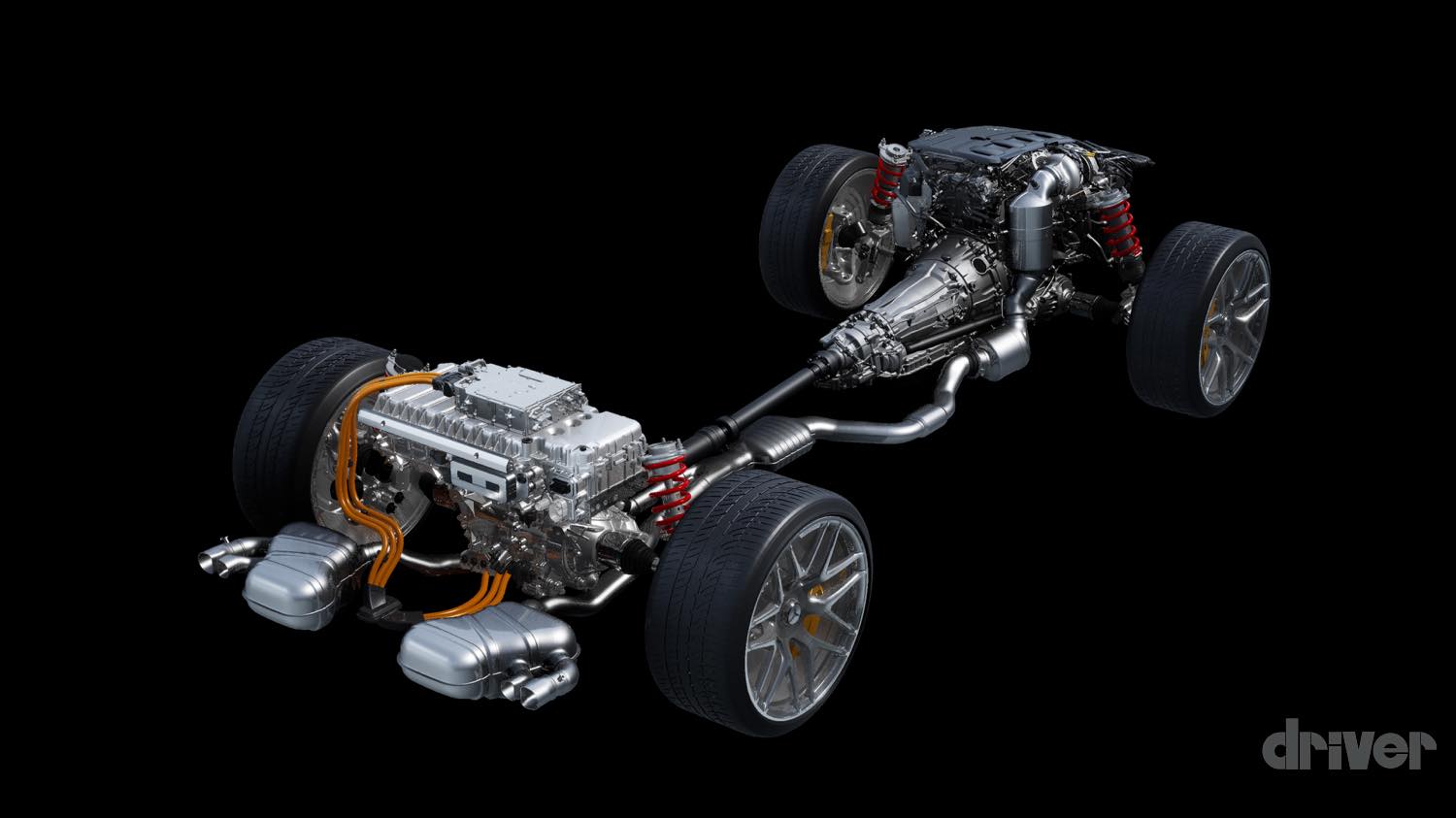 先行技術発表 メルセデスamgの電動車もついにハイパフォーマンス化へ 4 8気筒ハイパワーエンジン 前後2モーターのハイブリッド4wdがスタンバイ中 Driver Web 自動車情報サイト 新車 中古車 Carview