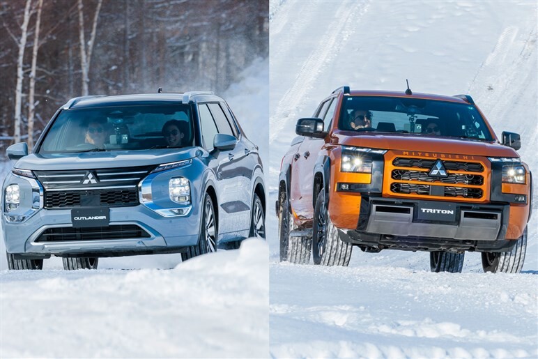 【軟派なSUVとは別次元】「アウトランダー」と「トライトン」が雪上で見せた“三菱四駆の頼もしさ”の正体とは