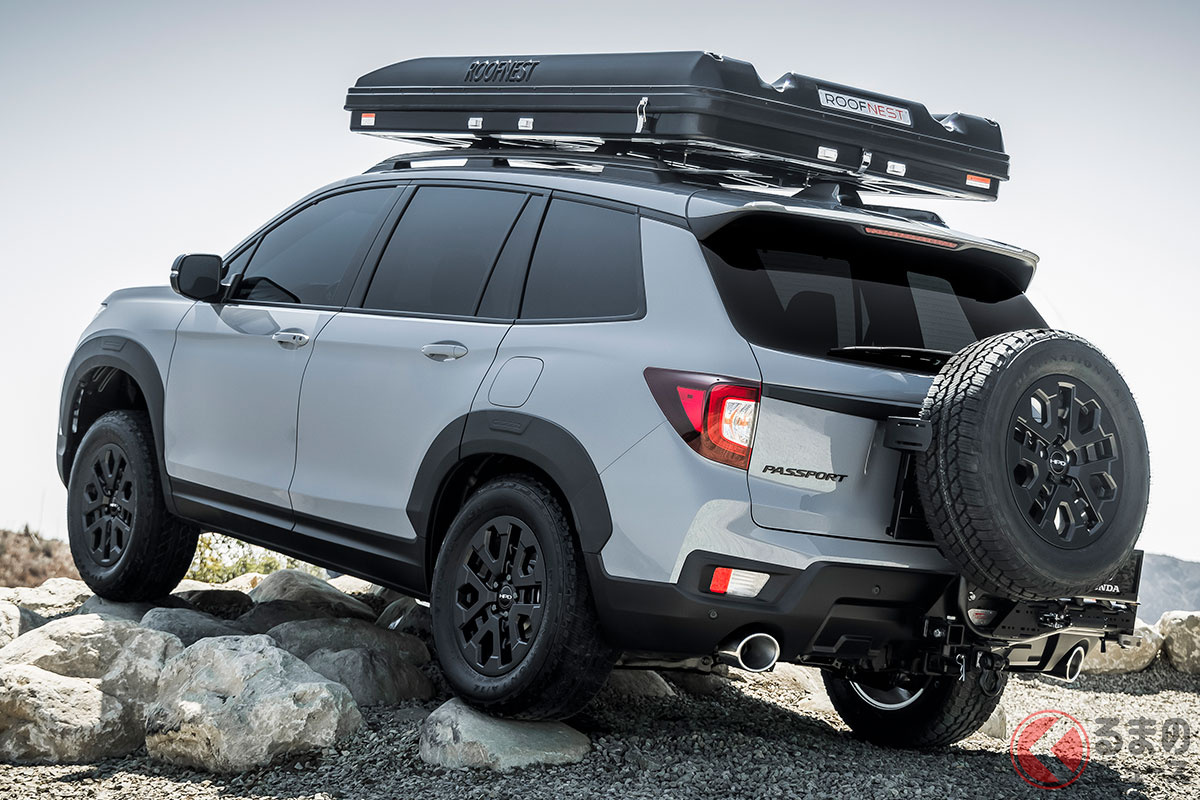 全長5m級ホンダ新型SUV「パスポート」発売！ タフ顔最強仕様「トレイルスポーツ」を米で約482万円から設定！（くるまのニュース） 自動車