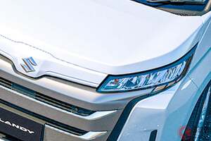 スズキ新「“3列”ミニバン」“登場”！ リッター「23km」走る＆“約320”の「7人／8人乗りモデル」！ 精悍フェイスの「ランディ」販売店での反響は？