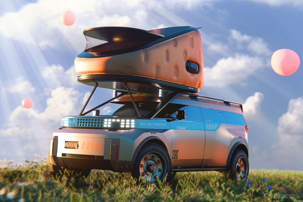 フィアット『ドルチェ・キャンパー』発表、ゆりかごのようなテントがポップアップ…サンパウロモーターショー2025