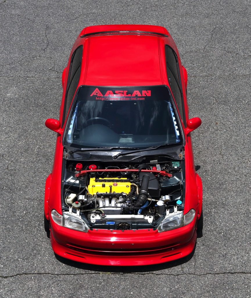 Egシビックフェリオにkaエンジンを換装 レーシングカーなみのボディメイクも注目だ Web Option 自動車情報サイト 新車 中古車 Carview
