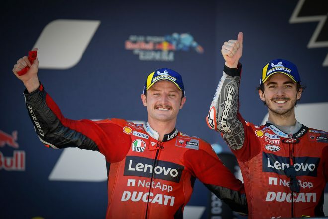 ミラー、ドライコンディションでの初優勝に歓喜「現実になるなんて」／MotoGP第4戦スペインGP決勝トップ3会見