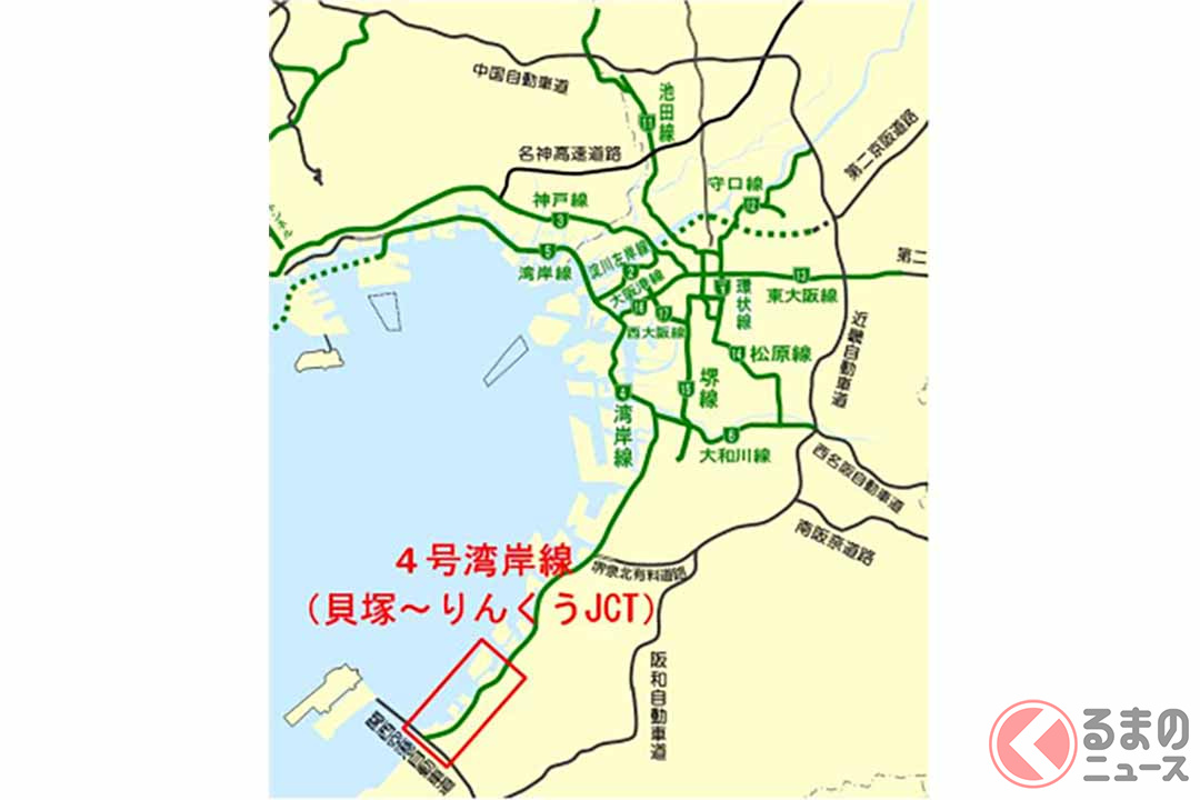 阪神高速4号湾岸線「10日間通行止め」 一部区間で15日から改修工事 周辺道路で渋滞予測も（くるまのニュース） 自動車情報・ニュース carview!