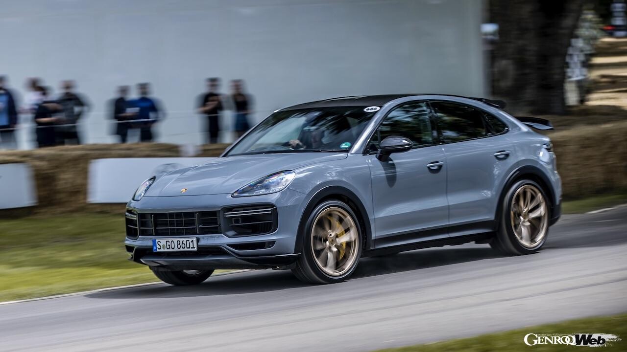 ポルシェ、グッドウッドで新型カイエン ターボ GTを初披露！ 往年のレジェンドモデルも多数参加 【動画】