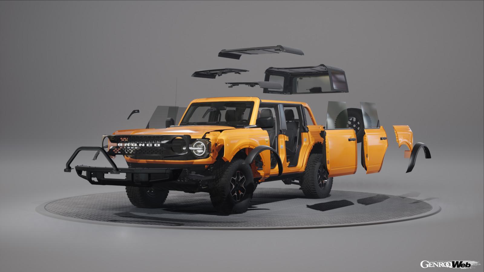 フォードの新型ブロンコが提案する クルマのdiy 無限のカスタムを可能にするモジュラーデザインという発想 Genroq Web 自動車情報サイト 新車 中古車 Carview