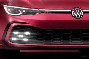 【8代目GTIにも赤いピンスト】VWゴルフGTI公式イメージ　発表はジュネーブ