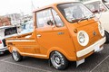 「ガチャピン」と呼ばれたマツダ「ポーターキャブ」を日産「チェリー」のオレンジにペイント！ もとは消防車として活躍した個体でした