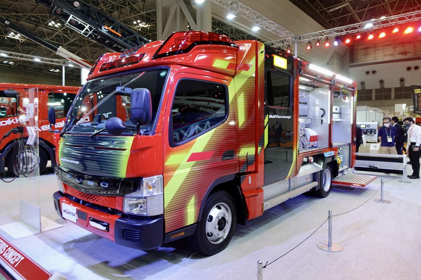 消防にも電動の波……「東京国際消防防災展」にて国内大手「モリタ」がEV消防車を初公開