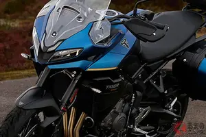 新車160万円！ 「“新”スポーツツーリングモデル」発売！ 115馬力の「3気筒エンジン」×106L“ラゲッジ”も搭載！ 「長距離向き」なトライアンフ「TIGER SPORT 800 TOUR」登場