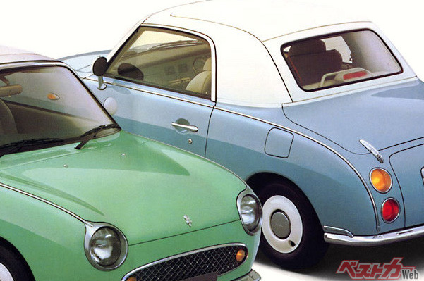 こんなクルマよく売ったな!! 【愛すべき日本の珍車と珍技術】 癒しデザインの先駆車となったフィガロは今も人気沸騰中！