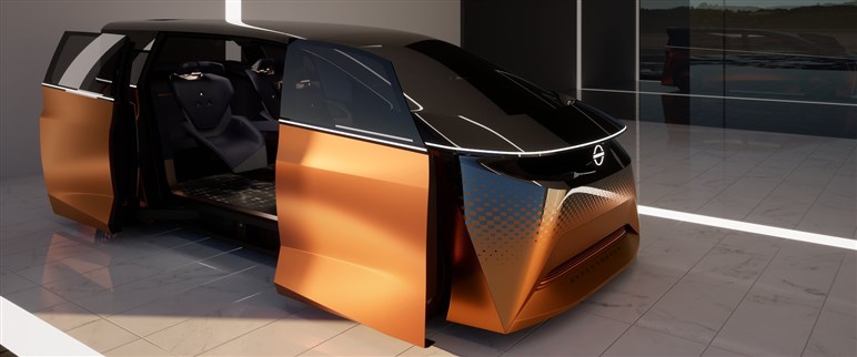 日産が新型「エルグランド」をチラ見せ。第3世代「e-POWER」で走りも燃費も期待大…全貌は25年度末に