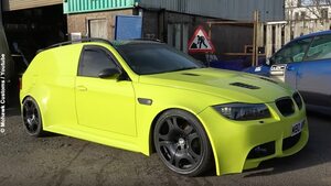 【え？これ何？】面白い発想のチューニング？おそらく世界で唯一無二のBMW 3シリーズ パネルバンだろう　自作のBMW商用車だ！