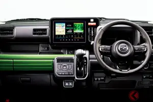 マツダ最新「軽SUV」がスゴイ！ まさかの「CX-60」級“めちゃ広っ”車内空間＆「リッター約24キロ」の低燃費仕様や「四駆モデル」もイイ！ 斬新“ゴツ顔”×お洒落内装の「フレアワゴン」って？