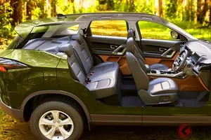 約263万円から！ 新「ハリアー」に反響殺到！ 「デザインが一気にワイルドになった」「ディーゼルエンジンいいね」の声も！ “HARRIER”専用ロゴ×上質内装もお洒落なタタ「ハリアー アドベンチャーX」インド仕様に注目！