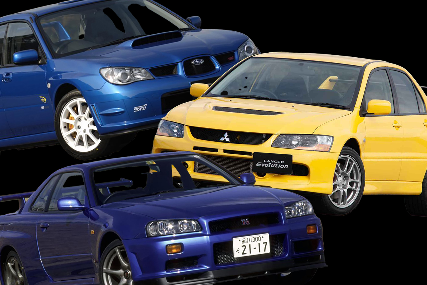 エクリプス　rx7  インプレッサ　r34 4台 総生産数3408台中、4台しか生産されなかったENR34。廃車寸前の錆