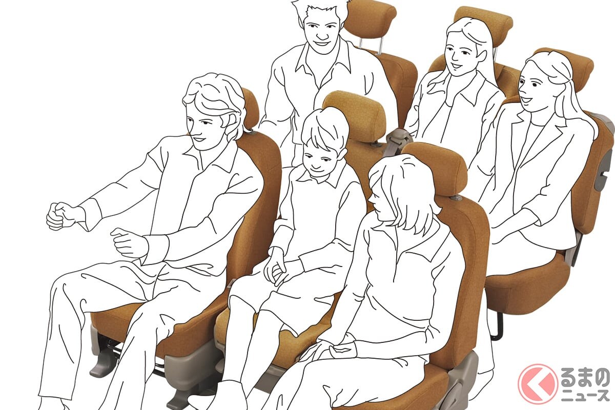 前席で「3人乗れる」ってマジ!? ホンダの「2列6人乗りミニバン」がスゴかった！ 全長4.3m級の「ちょうどイイサイズ」×斬新「V字」配置？ ホンダ「エディックス」とは