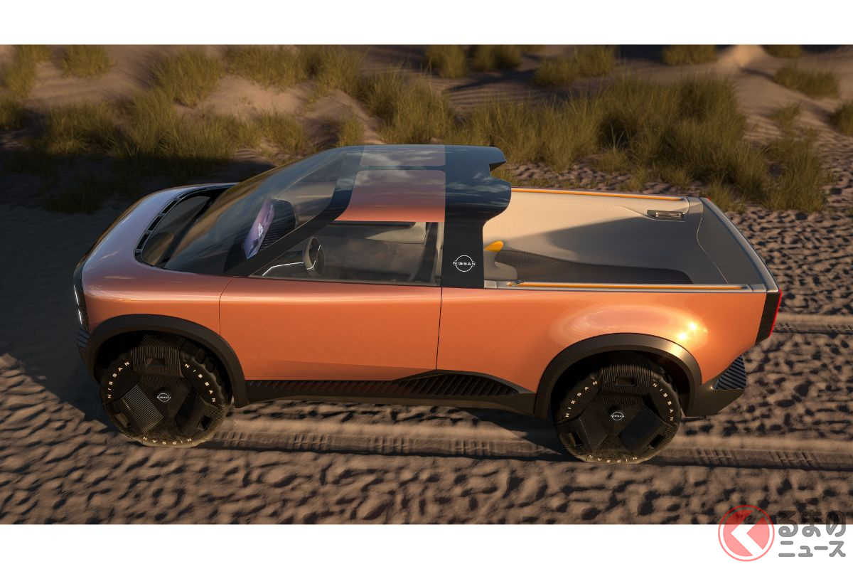 日産が新型SUV「ハングアウト」を世界初公開！ 先進4WD搭載でオシャな4人乗り 斬新ドア採用の姿とは？
