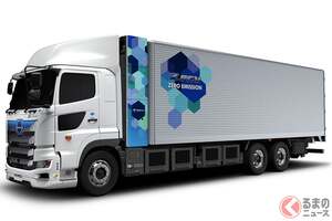 日本初、日野が新型「プロフィア Z FCV」発表！ トヨタと協業し実証2年で市販化へ 航続距離650km実現、水素重点地でリース発売