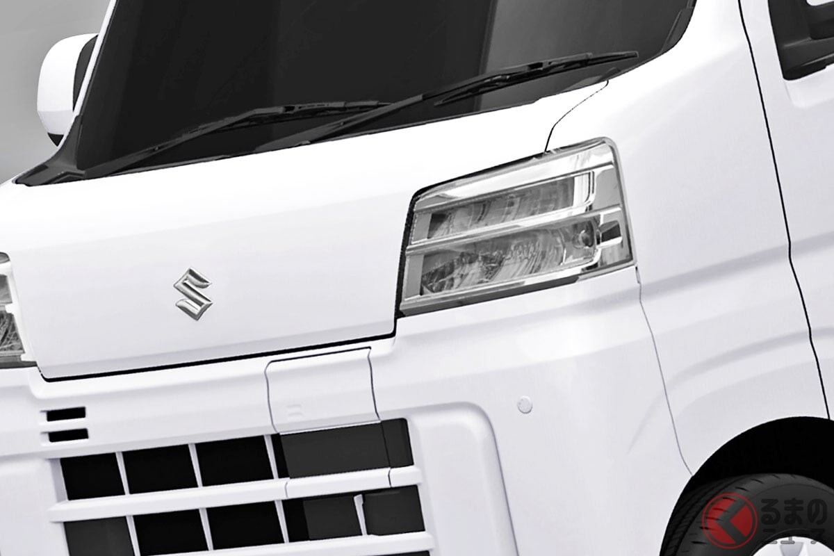 スズキ「新型“軽商用”バン」初公開へ！ パワフル加速×「航続距離200km」を達成！ ダイハツ「ハイゼット」ベースで専用“スズキ顔”採用!? 「新型eエブリイコンセプト」JMSで披露へ