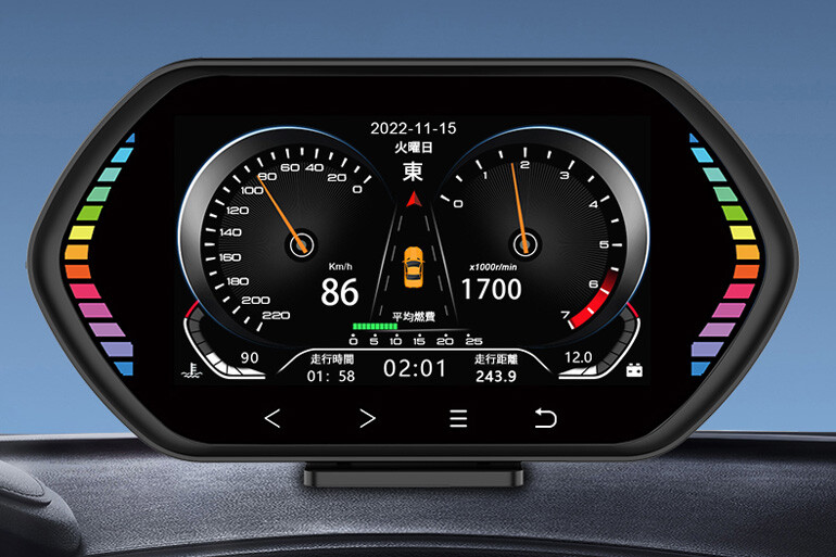 OBD2、GPS、傾斜計、3つの機能を搭載したギャザテックのスマートメーター「KuoWei F12」