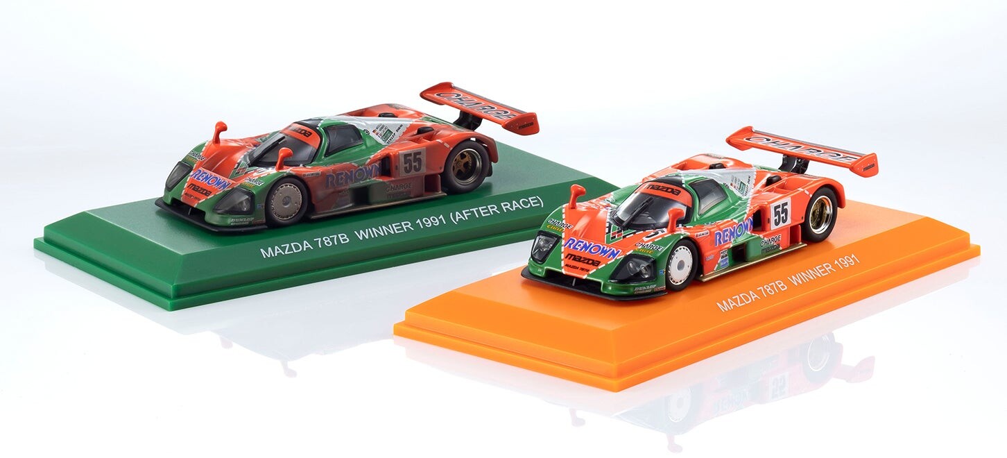 Mazda 787B ミニカー 1/64 オレンジ/グリーン Mazda 787B ミニカー 1/64 オレンジ/グリーン PREORDER