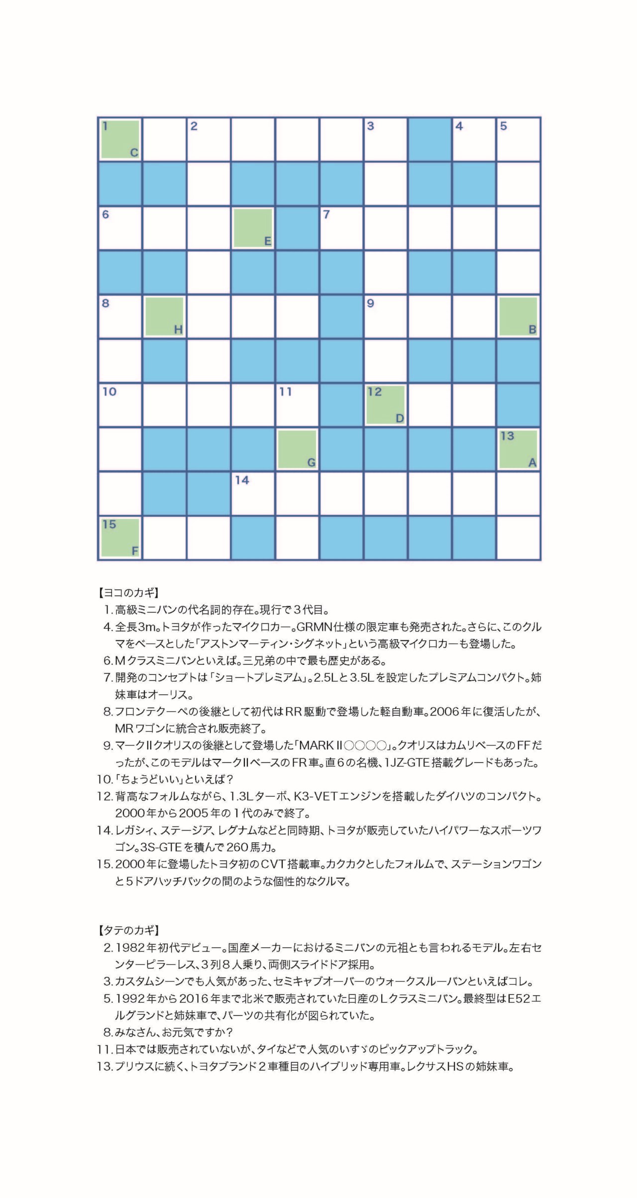 超難問 ググらず解ける アルファベットで車名クロスワード作ってみました スタイルワゴン ドレスアップナビ 自動車情報サイト 新車 中古車 Carview