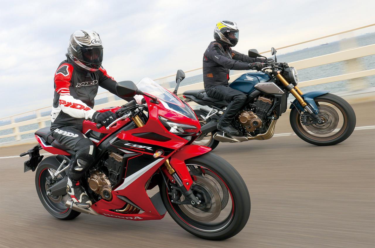 ホンダ Cb650r Cbr650r 比較インプレ 21年 モデルチェンジした新型はサスペンションの変更で乗り心地をアップ Webオートバイ 自動車情報サイト 新車 中古車 Carview