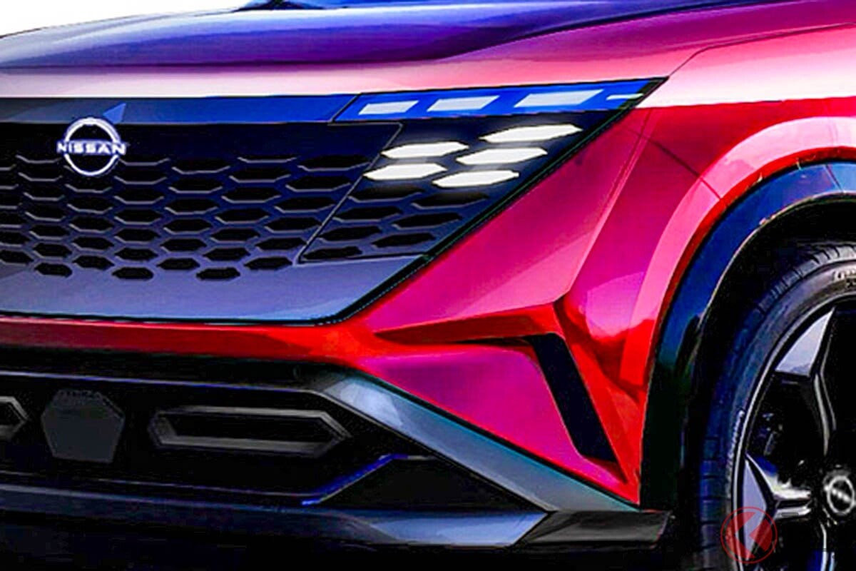 日産「新型エクストレイル」!? 大型化？ 広びろ“3列”シート採用？ ツブツブ顔に全面刷新な“5代目”の大胆予想CGが登場