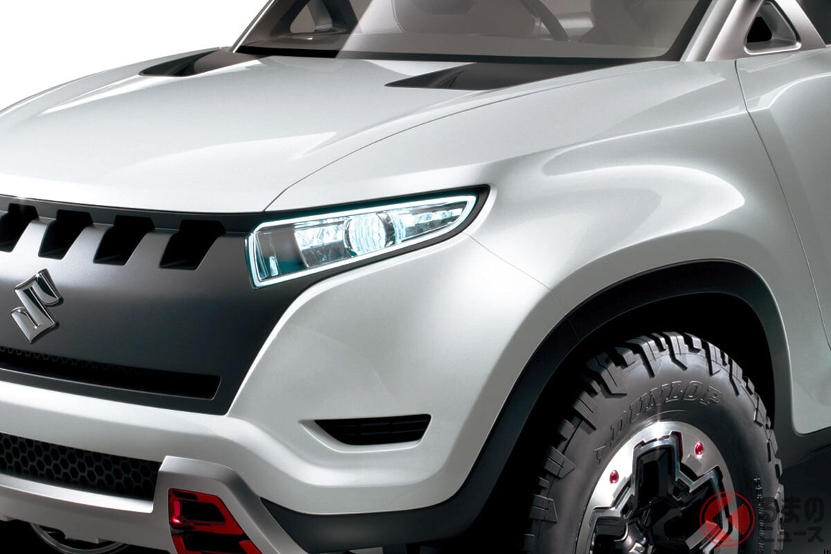 全長3.6m！ スズキ「ジムニー後継モデル!?」に反響あり！ 斬新すぎる「スポーティ＆タフ」デザインに「めちゃカッコよくて大興奮！」の声も！ 未来感すごかった「“2人乗り”本格SUV」エックスランダーとは！