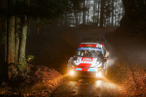 WRC第13戦「フォーラムエイト・ラリージャパン2023」の２日目は大波乱！　クラッシュを喫した勝田選手がその後に３ステージ連続トップタイムを記録