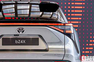 トヨタ新型「SUV」登場！ “340馬力超え”の「高性能モデル」もあり！ 3年ぶり顔面刷新で“最新サメ顔”化した超静音モデル「bZ4X」仏国でテスト実施