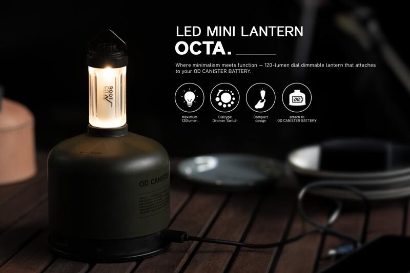 ROOT から軽量 LEDランタン「PLAY LED MINI LANTERN OCTA.」が新登場！ バッテリーとの10％OFFセットも同時発売