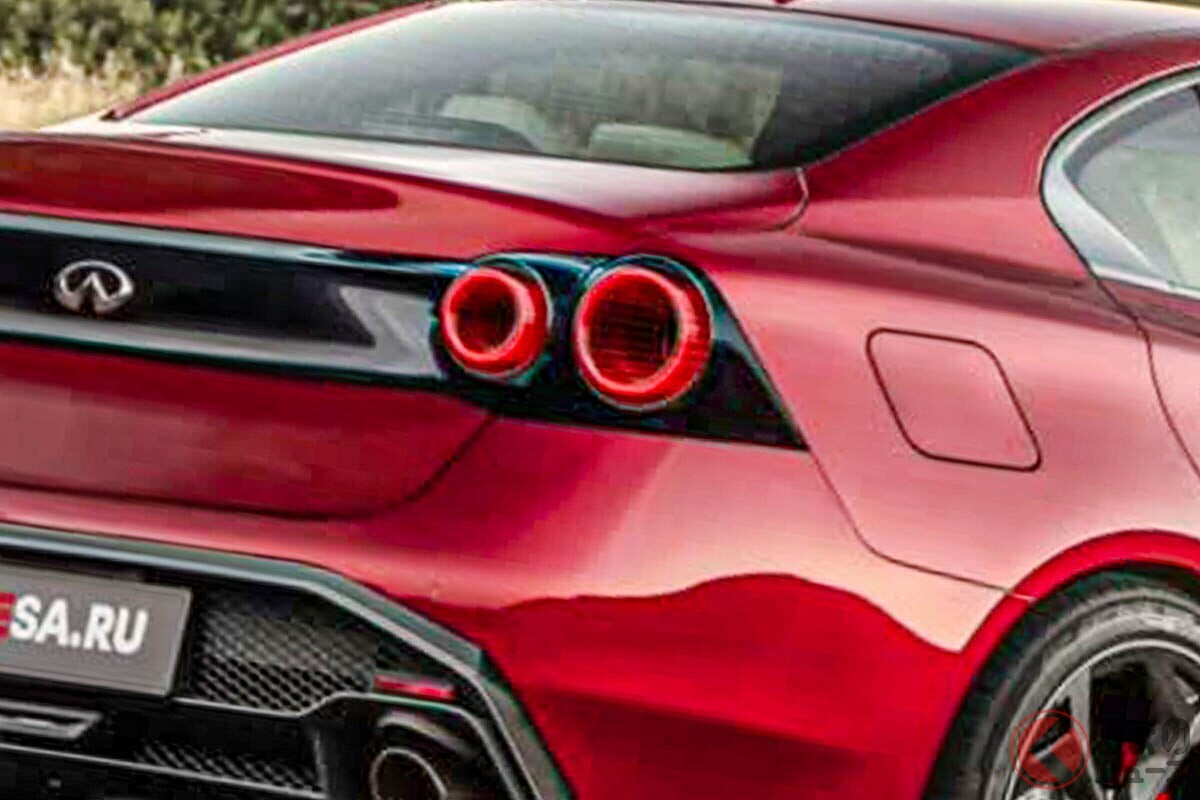 日産「新型スカイライン」!? 4連「丸」テール＆450馬力「V6」採用!? 迫力顔の「スポーティセダン」の姿に称賛の声！ 10年以上ぶりの全面刷新を大胆予想したCGが話題に