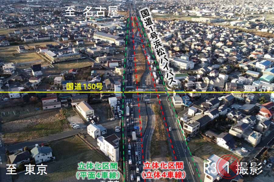 「信号なし」が続く国道1号バイパス 浜松市内にも2.6kmの立体交差追加へ 現地調査に着手